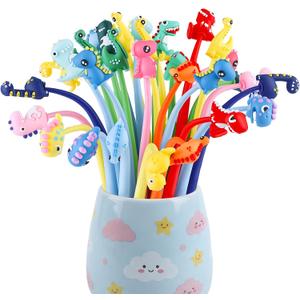 BESARME 30 PCS Fun Dinosaur Pens for Kids Classroom, Cute Stress Relief Pen Student Birthday Gifts from Teacher Birthday Party Favors Goodie Stuffers