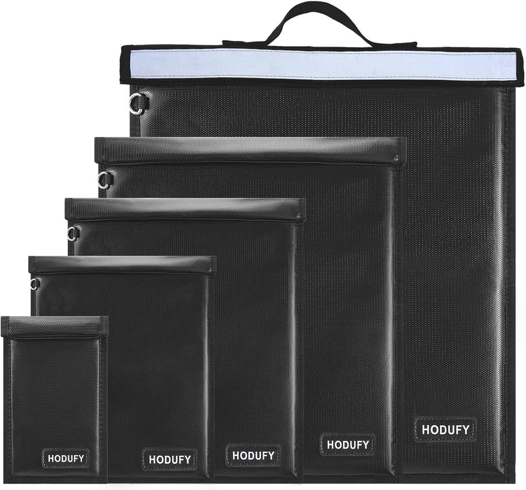 5 Pack Faraday Bags, Extra Large Faraday Bag for Laptops & Tablets & Radio & Car Keys, Faraday Cage with Handle, Fireproof & Water Resistant Faraday Pouch, Faraday Key Fob Protector
