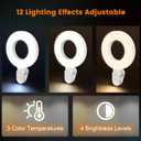 Olumiring Selfie Ring Light 3500K-8500K, Adjustable LED Ring Light with Clamp for Phone, Rechargeable Selfie Fill Light for Video Recording, Perfect for Phone Calls, Video Conferences and Makeup