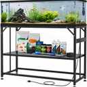 TOCRETOARE Fish Tank Stand 55-75 Gallon, Metal Aquarium Stand, 48.5"x19.8"x32.4" Double-Layer Storage Design, Suitable for Home Office Use, 900LBS Capacity,Black (Tank not Included)