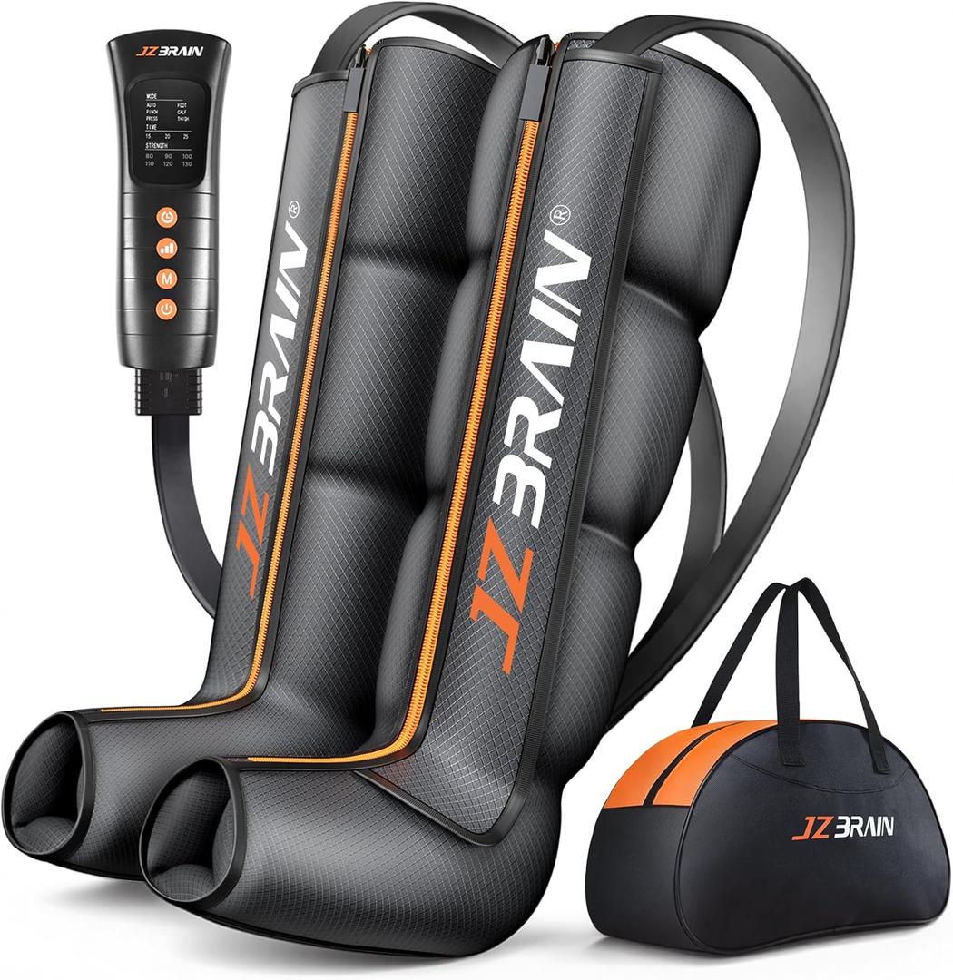 JZBRAIN Sequential Air Compression Recovery System : Professional Full Leg Compression Boots for Circulation and Pain Relief - Sequential Device for Muscle Relaxation - for Athletes,Women,Men Small