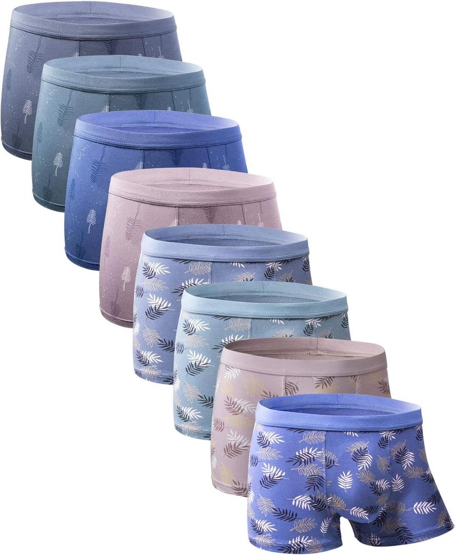 youlehe Men's Underwear Soft Bamboo Viscose Boxer Briefs Stretch Trunks Pack (8 Pack 013)