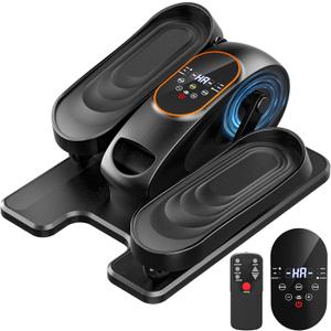 Electric Ellipse Leg Exerciser as Seen on TV, Under Desk Elliptical Machine with Quiet Motor, Remote Control & LCD Display - Portable Foot Pedal Exerciser for Seniors, Home Office Seated Workout