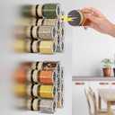 Vetacsion Set of 18 Magnetic Glass Spice Tins with 100 Preprinted Seasoning Label Stickers (Include Black Metal Wall-Plates)