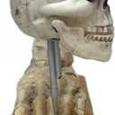 Crazy Bonez Skeleton Sewing Machine Halloween Decoration with Animated Skull, Light Up Eyes, and Sound Effects