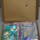 BESARME10 Pcs Holographic Makeup Bags Bulk, Clear Portable Zippered Toiletry Bag for Bachelorette Valentines Day Gifts Party Favors Waterproof Cosmetic Bags Wedding Gifts for Bride Bridesmaids (Holographic Purple Pink)