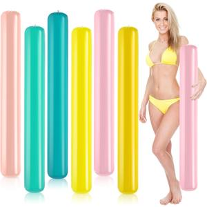 Libima Pool Inflatable Noodle 41 Inch Inflatable Sticks Colorful Outdoor Water Games Blow up Pool Noodles Floats for Adults Summer Swimming Beach Lake Party Sports Decor
