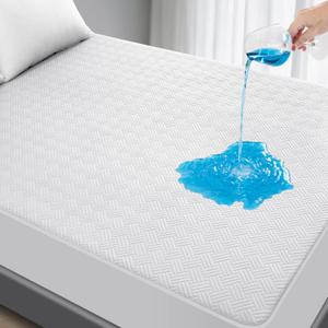Waterproof Mattress Protector Full Size - Breathable, Noiseless, Ultra-Soft Bed Cover, Mattress Pad Cover with Deep Stretchable Pockets 8"-21" (White)