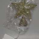 Cabilock Christmas Star Tree Topper, 9.8in Golden LED Lights Hollow Star Tree Topper, Battery Power 3D Xmas Glitter Ornaments for Christmas New Year Holiday Decoration