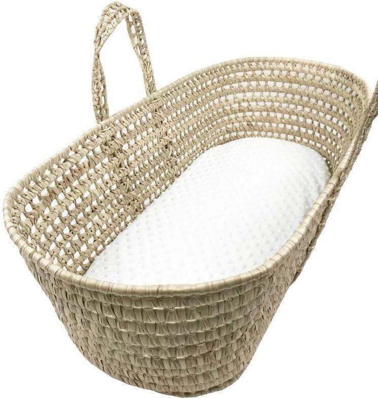 Stretchy Bassinet Sheet, Breathable Universal Minky Cradle Sheet for Rectangle, Oval, or Hourglass Bassinet Pads/Mattress, Ultra Soft Fitted Sheets for Baby Boys Girls (White)