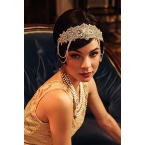 BABEYOND 1920s Flapper Headpiece Roaring 20s Headband Great Gatsby Headband for Women Vintage Hair Accessory (Silver)