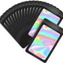 100-Pack 46 Inch Mylar Bags Resealable Holographic Packaging Bag Jewelry Candy Sample Food Treat Party Favor Small Bussiness Bags,Black