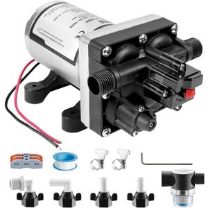 WASSERMANN RV Water Pump 12V DC 4008-101-A65/E65 Replacement, 3.0 GPM 55PSI, Quiet Water Pump for Camper RV Shower Garden Industrial Yacht Sprayer Food Truck Travel Trailer Water Pumps with Acessories
