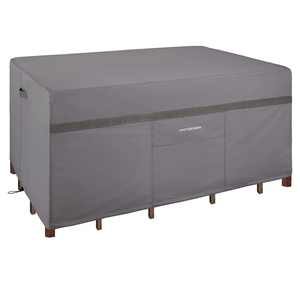 Patio Table Covers Waterproof Rectangular, Hickory Patio Furniture Cover Gray 109''L x 84''W x 32''H Rectangle Outdoor Lawn Table and 7-9 Chairs Covers All Weather Proof