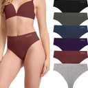 BAMBOO COOL Women's Thongs Seamless Moisture-Wicking Breathable Underwear Stretchy Panties Tagless 6 Pack (X-Large)