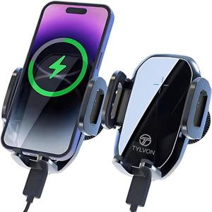 Wireless Car Charger, Air Vent Auto-Clamping Car Mount 15W Fast Charging, Compatible with iPhone 15/14/13/13 Pro/12 Pro Max/12 pro/12/11/10, Samsung Galaxy S24/S23/S22, Google Pixel 8/7/6