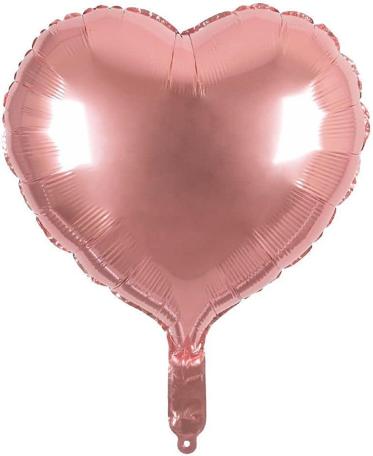 Boland - Heart balloon, size 40 x 45 cm, balloon, suitable for air and helium, includes a straw to inflate it, decoration, gift, birthday (Ros)