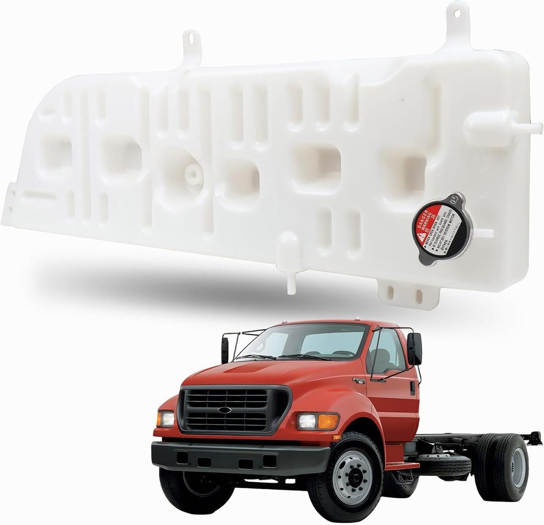 F81Z-8A080-AA Radiator Overflow Coolant Reservoir Tank Fit for Ford Truck F650 F750 2000-2003 for Ford F12000 F14000 F16000 1998-2005, Surge Expansion Bottle Replace# F81Z8A080AA F81A-8A080-AD