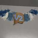 1/2 Birthday Boy Half Birthday Decorations High Chair Banner, 6 Month Girl Tassel Wood Bead Highchair Garland Blue