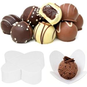 NOLITOY 200Pcs Paper Chocolate Truffle Wrappers Candy Trays, 1.29 Inch Dessert Candy Holders for Valentine Day Wedding Party Birthday Party Decor