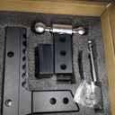 MIKKUPPA Adjustable Trailer Hitch - Fits 2.5" Receiver, 8" Drop/Rise Heavy Duty Aluminum Tow Hitches for Truck with Dual Ball Mount 2" x 2-5/16" (18,500 LBS GTW) and Anti-Theft Locking Hitch Pins