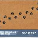Barnyard Designs Natural Coco Coir Heavy Duty Backing Doormat - Large Cute Non-Slip Front Door Welcome Mat for Outside Entrance or Porch Entry, Brown (24x36, Paws)