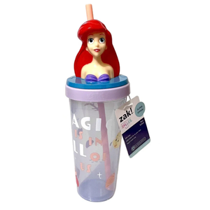 Zak! The Little Mermaid 18 oz. Plastic Tumbler With Straw & Ariel Sculpted Lid