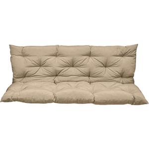 Outside Benches Cushion with Backrest, Thicken Waterproof Swing Cushions 2/3 Seater Replacement, Porch Swing Cushions Outdoor (Beige, 40 x 60 inch)