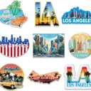 18 Pcs Los Angeles Fridge Magnet Magnetic Refrigerator Stickers Metal Los Angeles Magnet Souvenirs Gifts Refrigerator Magnets Home Decoration Accessories
