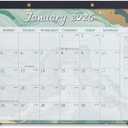 2 x Desk Calendar 2026 Large 17" x 12"- Jan 2026 to June 2027, Marble Design 18 Months Monthly Calendar, PP Cover Wall Calendar 2026 for Office, Classroom & Home