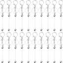 CllyCnny Beaded Keychain Kit: 20Pcs Bulk Blank Metal Keychain Making Supplies for DIY Crafts,Jewelry Making for Women Man