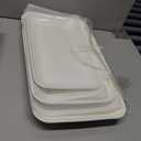 DELLING Large Serving Platter Set 16/14/12inch Large Serving Tray - Rectangular White Serving Trays for Party, Turkey Platter Set of 3, Dinner Parties