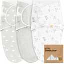 KeaBabies 3-Pack Organic Baby Swaddle Sleep Sacks - Swaddles for Newborns, Infant 0-3 Months, Baby Girls, Boys, Soft & Snug Newborn Sleep Sack, Nursery Swaddling Blankets (Aspire, OS)