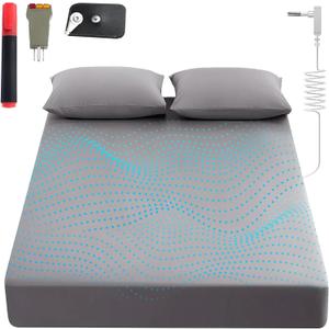 Grounding Sheets King, 90% Organic Cotton+ 10% Pure Silver Fiber,Grounded Bed Sheet Kit, Deep Pocket Grounded Bed Sheet, Relieves Pain - Used for Healthy Sleep Therapy(Gray, Queen)