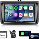 5GhzWiFi Radio for VW Volkswagen Seat Golf Passat Jetta Beetle 8Core 4G+64G DSP 32EQ Car Stereo with Wireless Carplay Android Auto 7'' 1280x720P IPS Touchscreen Stereo 5.0Bluetooth/RDS/FM/Camera