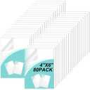 Queekay 80 Pack 4" x 6" Clear Acrylic Sheet Panel Plastic Cast Transparent Panels with Protective Paper for Arts and Craft Projects Picture Frame Replacement DIY Display Painting