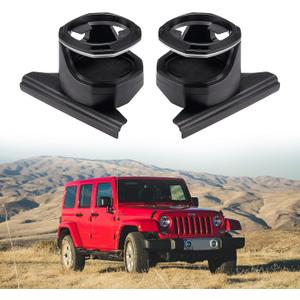FieryRed Car Window Cup Holders Compatible with 2011 2012 2013 2014 2015 2016 2017 2018 Jeep Wrangler JK/JKU, 1 Pair Car Door Cup Drink Holder, Driver and Passenger Side