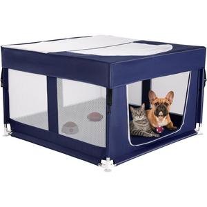 Puppy Playpen with Cover, Dog Playpen for Puppies or Small, Dog Fence Pet Playpen for Indoor & Outdoor, Sturdy Safety Whelping Box, Puppy Cage with Zipper Door,42x42 x26 inch