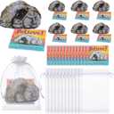AmazingSpark 16 Set Easter Mini Empty Tomb Handouts with Cards Bags, Christian Easter Gifts Resurrection Scene Set for Church Gifts Prizes Basket Stuffers Religious Party Favor
