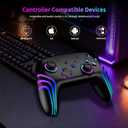 VidPPluing 2 Pack Switch Controllers with Charging Dock, RGB Switch 2 Controller for Nintendo Switch 1/2/Lite/OLED, Wireless Pro Controller with Motion Sensor/Vibration/Turbo/Wakeup Function