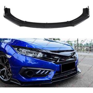 3Pcs Front Bumper Lip Compatible with 2016-2020 Honda Civic, JDM Air Dam Lower Chin Splitter 4 Door Sedan Hatchback Protection Body Kit 2016 2017 2018 2019 2020 (Carbon Fiber Pattern)