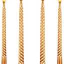 10 Inch Taper Spiral Candle Set of 4 - Tapered, Long, Smokeless, 8 Hr Burn Time - Golden, 25cm - Perfect for Home, Dinner, Party, Wedding, Halloween, Christmas