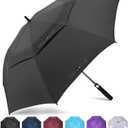 ZOMAKE Golf Umbrella Windproof, Extra Large Oversized Heavy Duty Double Canopy for Rain, Sports Games & Push Cart(62inch,Black)