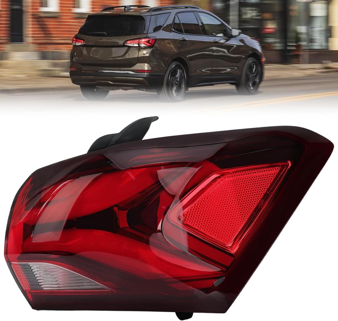 LED Tail Light Compatible with 2022 2023 2024 Chevy Equinox Outer Taillight Rear Brake Turn Signal Reversing Stop Lamp Assembly Replace OEM#85132584 GM2805153 Right Passenger Side