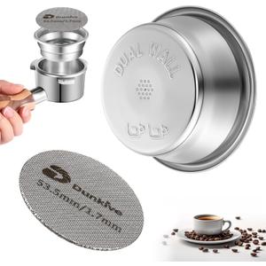 Dual Wall Filter & Puck Screen Compatible with Breville Barista Express BES860XL/11.41, Stainless Steel portafilter basket & Lower Shower Screen for Better Extraction (54 mm Basket)