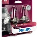 Philips Automotive Lighting H7 VisionPlus Deluxe Upgrade Automotive Replacement Headlight Bulb, Fits Select High Beam, Low Beam, or Fog Positions (Pack of 2)