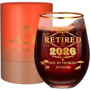 Great Retirement Gift for Women & Men 2026 !Coworker Leaving Gifts,Retirement Decorations, Farewell Goodbye Gifts For Coworkers - Stemless Wine glass