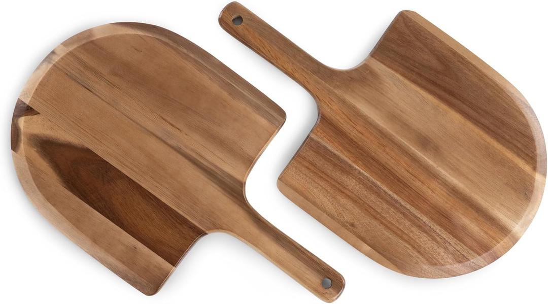 PICNIC TIME Personal 10-Inch Pizza Peel Set of 2, Acacia Wood Pizza Peel Paddles, Pizza Serving Paddles, Bread Peels, (Acacia Wood)