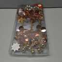 6PC Set 12" H Champagne Rose Christmas Ornaments Sequins Ball Pick, Christmas Tree Decorations Christmas Tree Topper Star Home Office Perfect Party Decorations Gifts