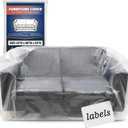 Moving Loveseat Plastic Clear Furniture Covers for Renovation, Wrap or Storage, Extra Large Bags for Love Seat, Bench and Large Items with Labels, Waterproof and Dust Proof, Open Size 68x 62 x 42 Inch